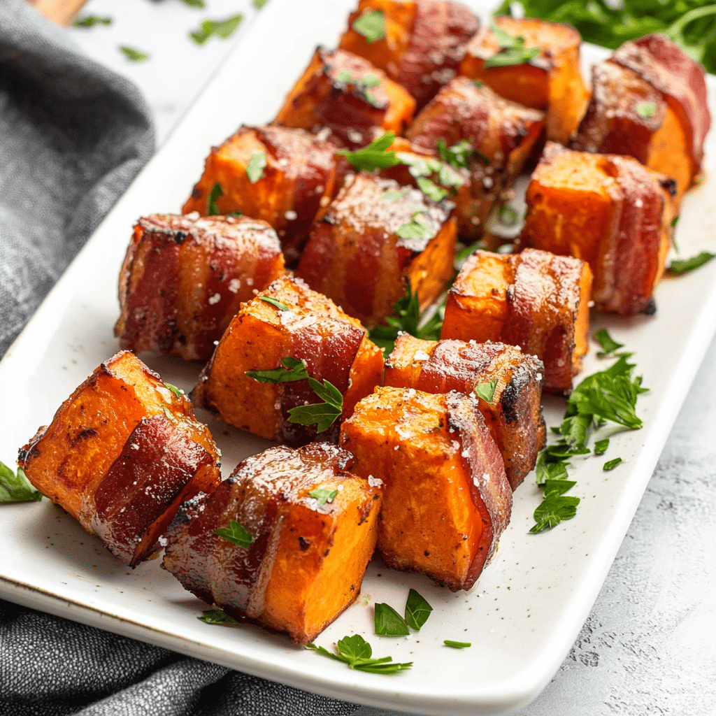 Maple Glazed Sweet Potato Bacon Bites — chef-tested restaurant-quality photo
