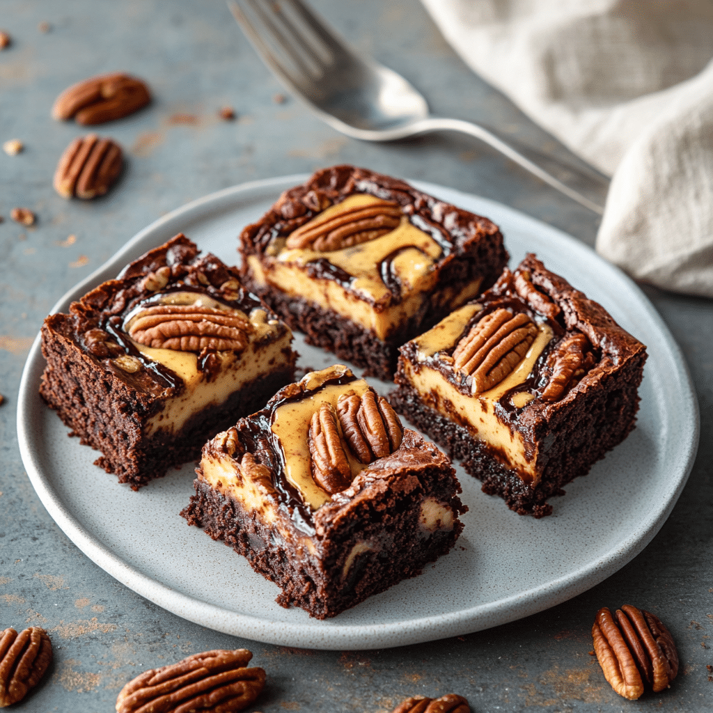 Maple Pecan Cheesecake Swirl Brownies — chef-tested restaurant-quality photo