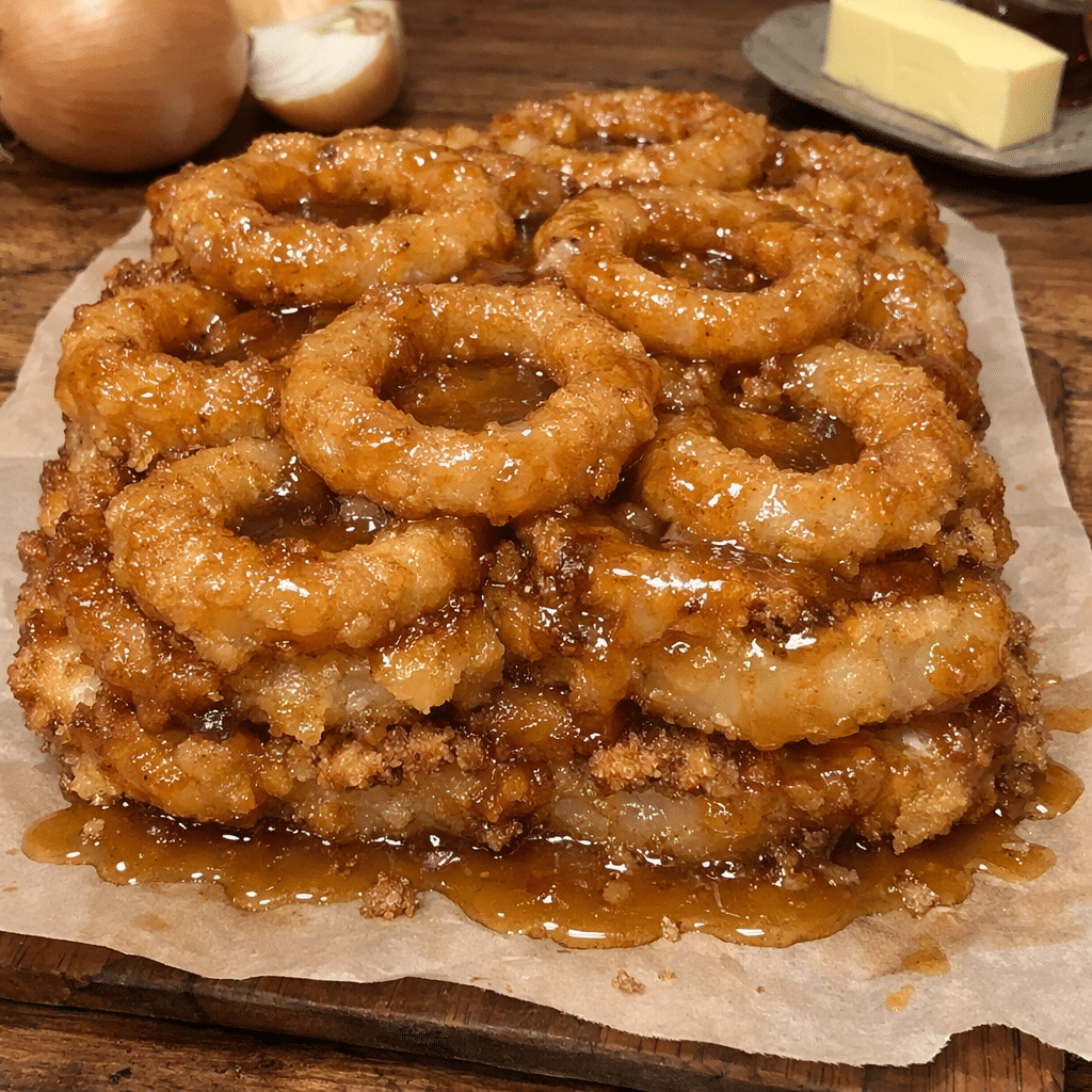 Ooey-Gooey Butter Onion Rings Slab With Honey-Butter Glaze — chef-tested restaurant-quality photo
