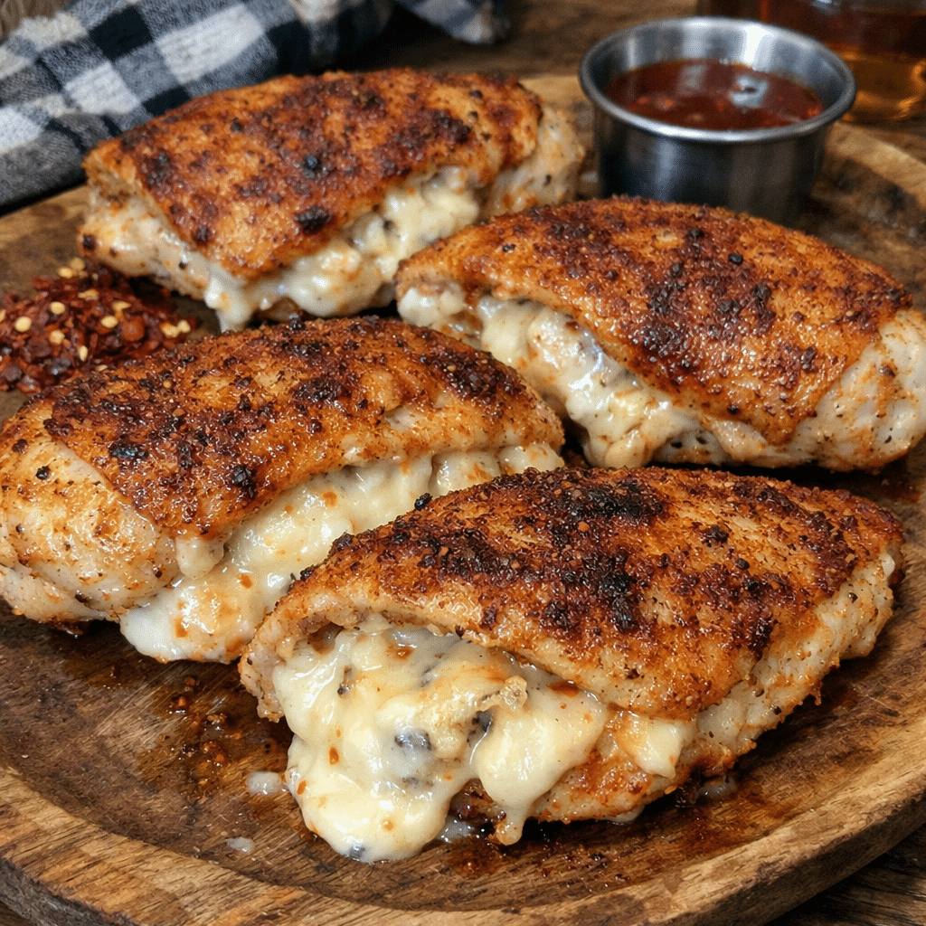 pepperjack pepper chicken stuffed with bourbon kick