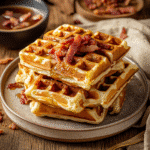 How to make Savory Maple Bacon Stuffed Waffles — key cooking step