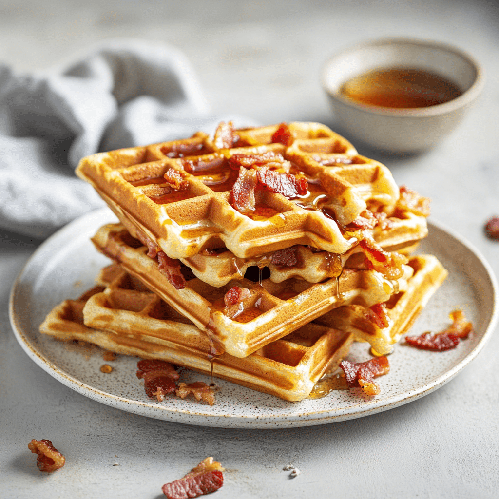 Savory Maple Bacon Stuffed Waffles — chef-tested restaurant-quality photo
