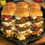 How to make Skillet Mozzarella Sliders Rolls Triple-Stack — key cooking step