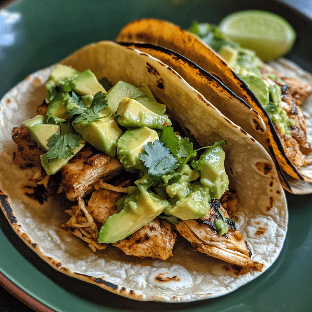 Smoky Chipotle Chicken Tacos with Avocado Salsa — chef-tested restaurant-quality photo