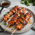 How to make Smoky Honey Garlic Chicken Skewers — key cooking step