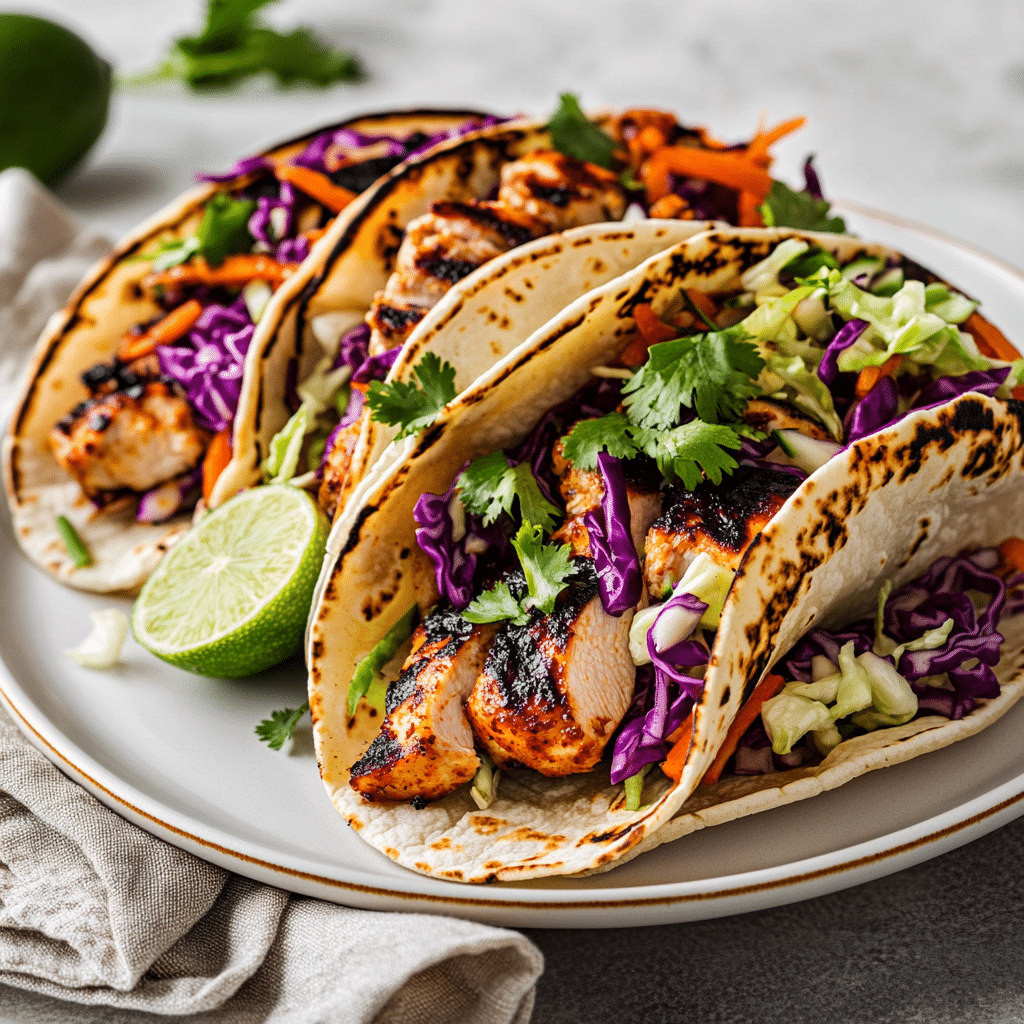 Spicy Korean BBQ Chicken Tacos with Slaw — chef-tested restaurant-quality photo