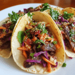 How to make Spicy Korean BBQ Tacos with Bacon Slaw for Flavor Lovers — key cooking step