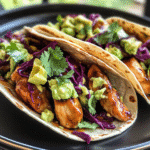 spicy maple glazed chicken tacos with avocado slaw step
