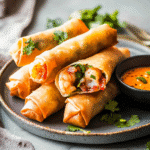 How to make Spicy Thai Bacon-Infused Shrimp Spring Rolls — key cooking step
