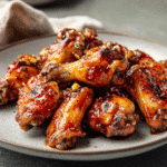 How to make sweet and smoky bourbon glazed chicken wings — key cooking step