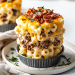 How to make Ultimate Bacon Cheeseburger Mac & Cheese Towers — key cooking step