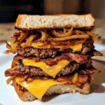How to make Ultimate BBQ Bacon Cheeseburger Melts with Crispy Onions — key cooking step