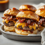 How to make Valentine's Day Loaded BBQ Bacon Cheeseburger Sliders — key cooking step