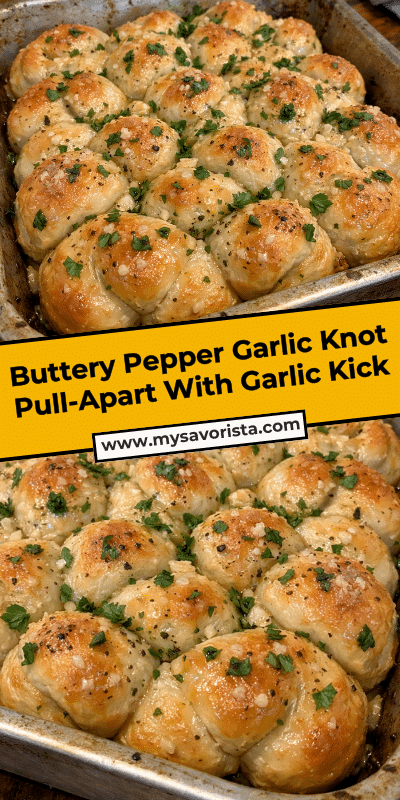 Buttery Pepper Garlic Knot Pull-Apart With Garlic Kick