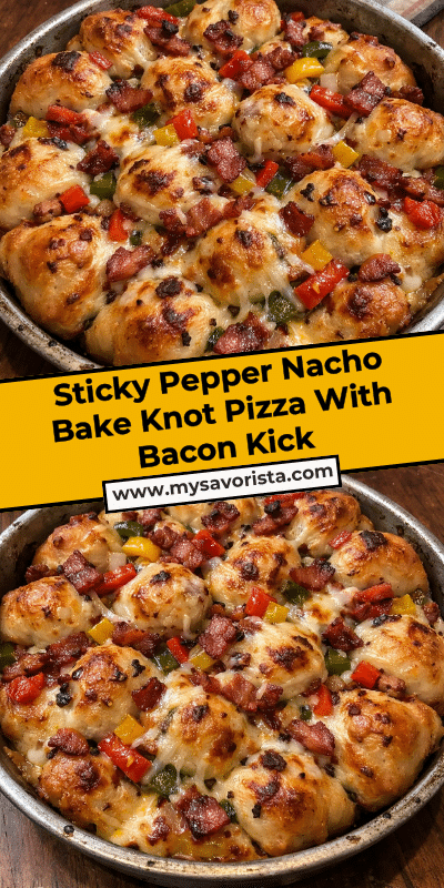 Sticky Pepper Nacho Bake Knot Pizza With Bacon Kick