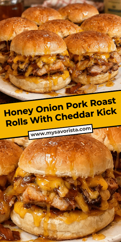Honey Onion Pork Roast Rolls With Cheddar Kick