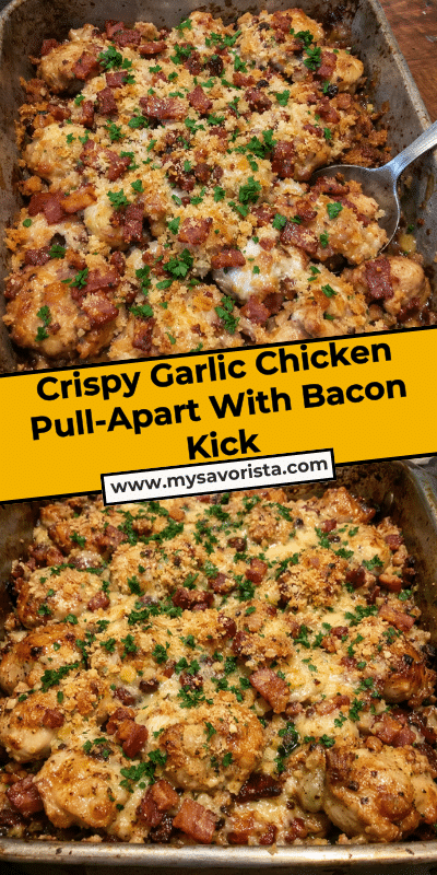 Crispy Garlic Chicken Pull-Apart With Bacon Kick