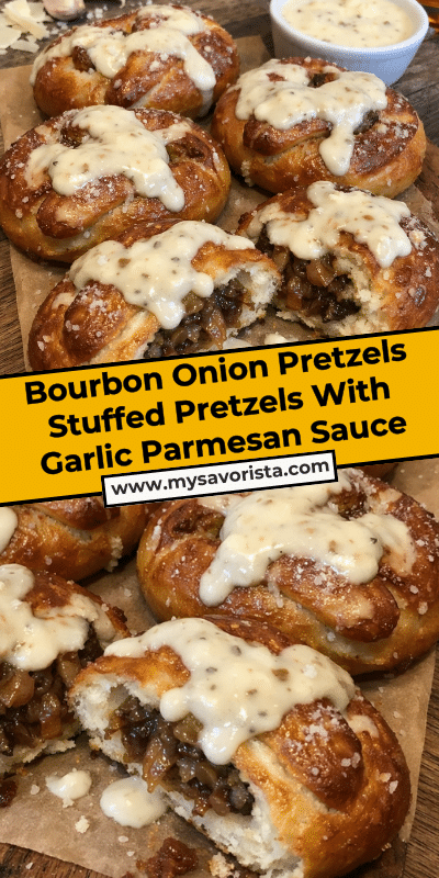 Bourbon Onion Pretzels Stuffed Pretzels With Garlic Parmesan Sauce