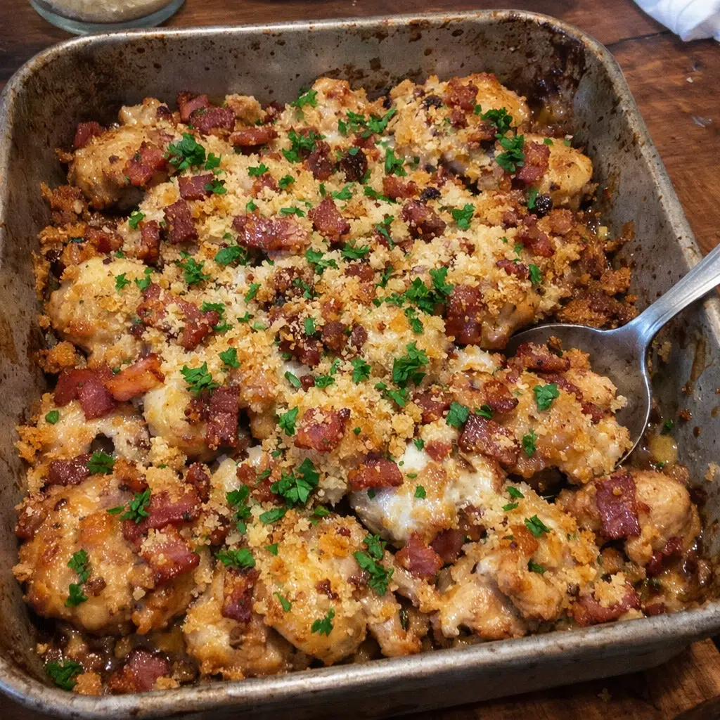 Crispy Garlic Chicken Pull-Apart With Bacon Kick — chef-tested restaurant-quality photo