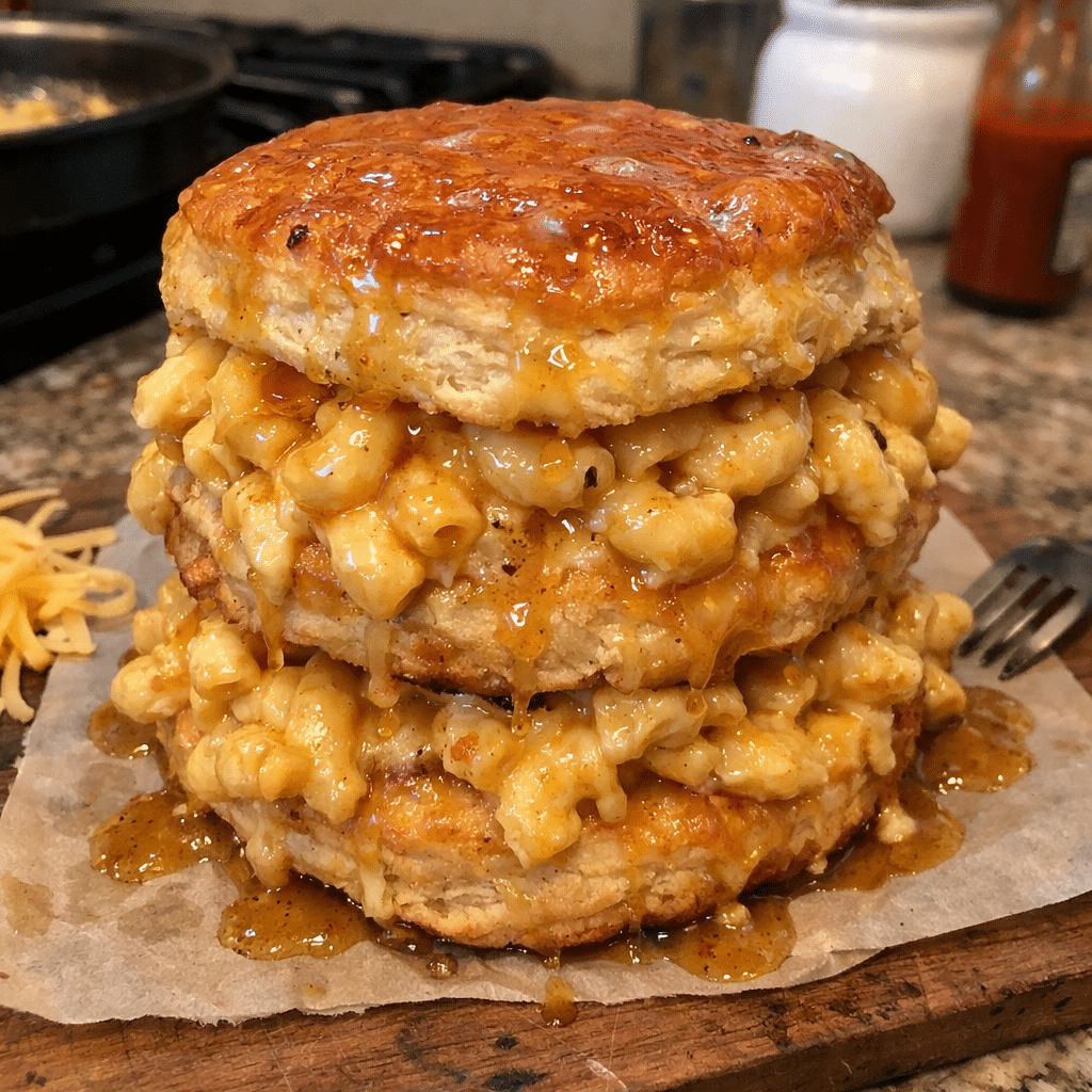 Glazed Cajun Mac And Cheese Pull-Apart Double-Stack — chef-tested restaurant-quality photo