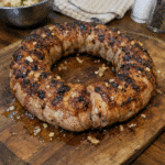How to make Grilled Garlic Pork Ring — key cooking step