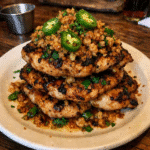 How to make Grilled Jalapeno Chicken Stack With Bourbon Crunch — key cooking step