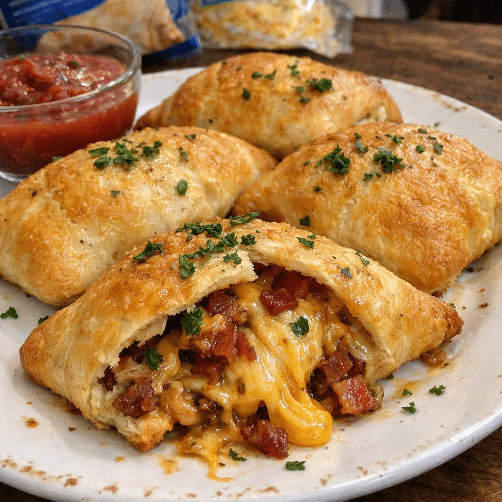 Melty Bacon Nacho Bake Pockets With Bacon Kick — chef-tested restaurant-quality photo