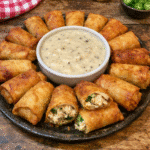 Savory Jalapeno Egg Rolls Ring With Creamy Pepper Gravy — chef-tested restaurant-quality photo