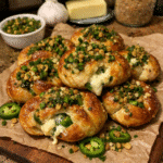 How to make Savory Jalapeno Garlic Knot Stuffed Pretzels With Jalapeno Crunch — key cooking step
