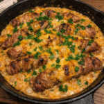 Skillet Cajun Pork Twists With Cheddar Crunch — chef-tested restaurant-quality photo