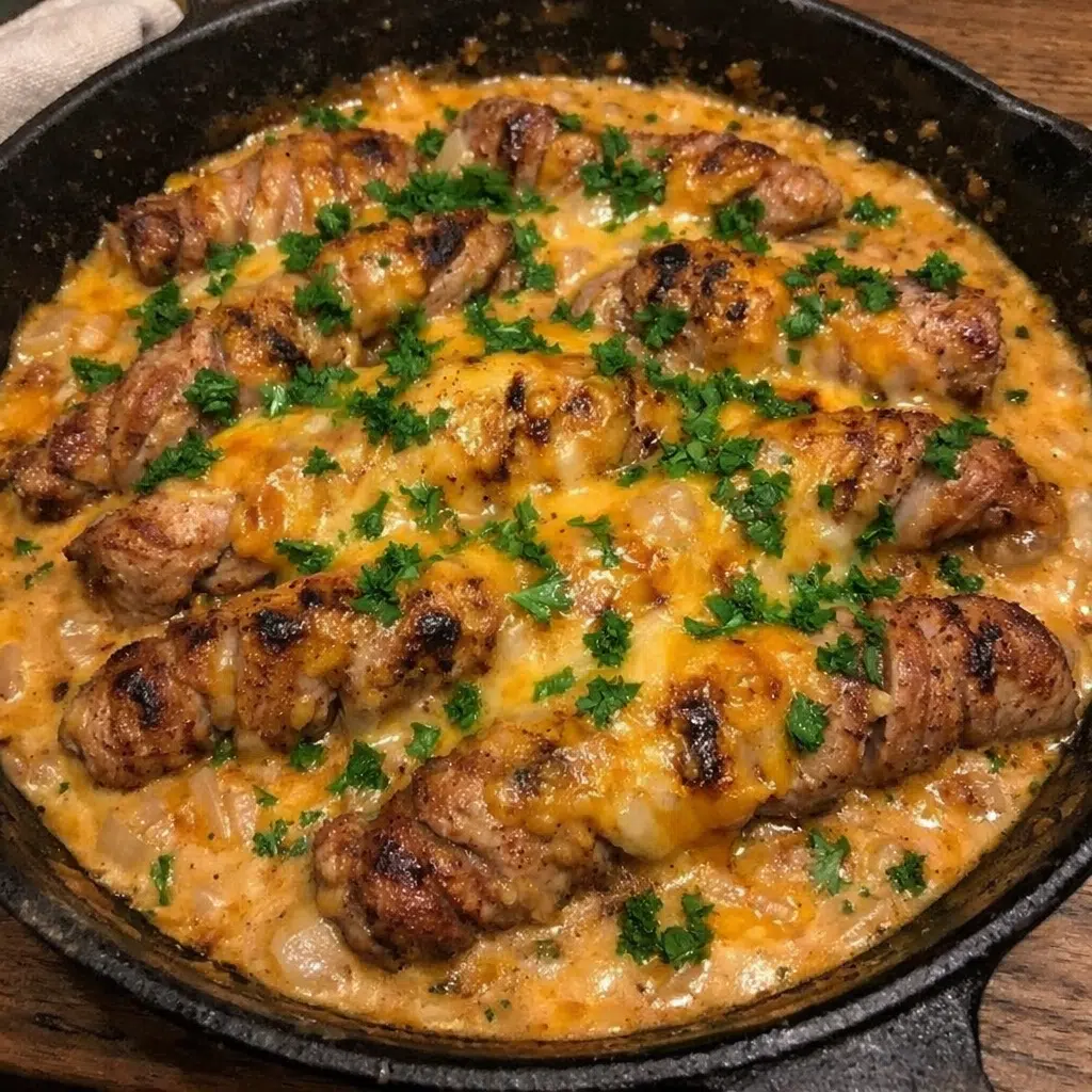Skillet Cajun Pork Twists With Cheddar Crunch — chef-tested restaurant-quality photo