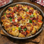 How to make Sticky Pepper Nacho Bake Knot Pizza With Bacon Kick — key cooking step