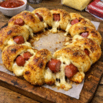 How to make Stuffed Mozzarella Corn Dogs Knot Pizza — key cooking step
